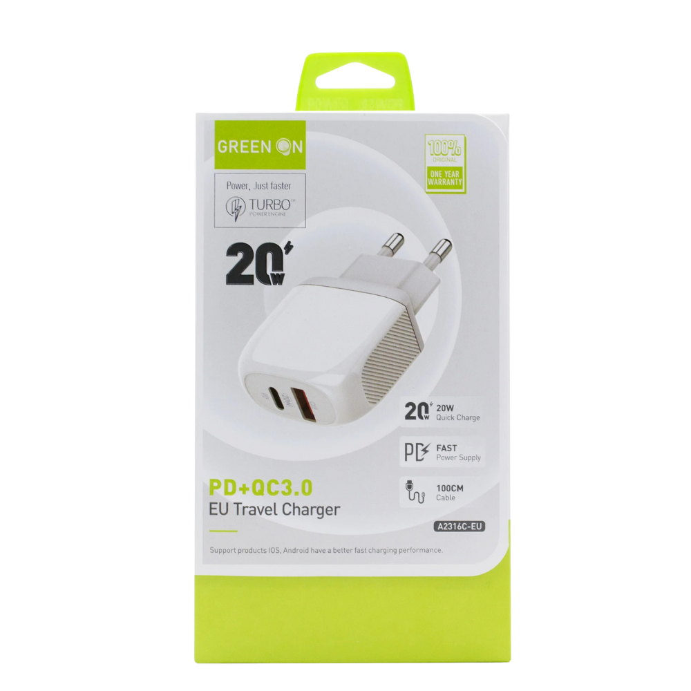 Ladegerät Netzteil 20W Dual Port USB & Type C